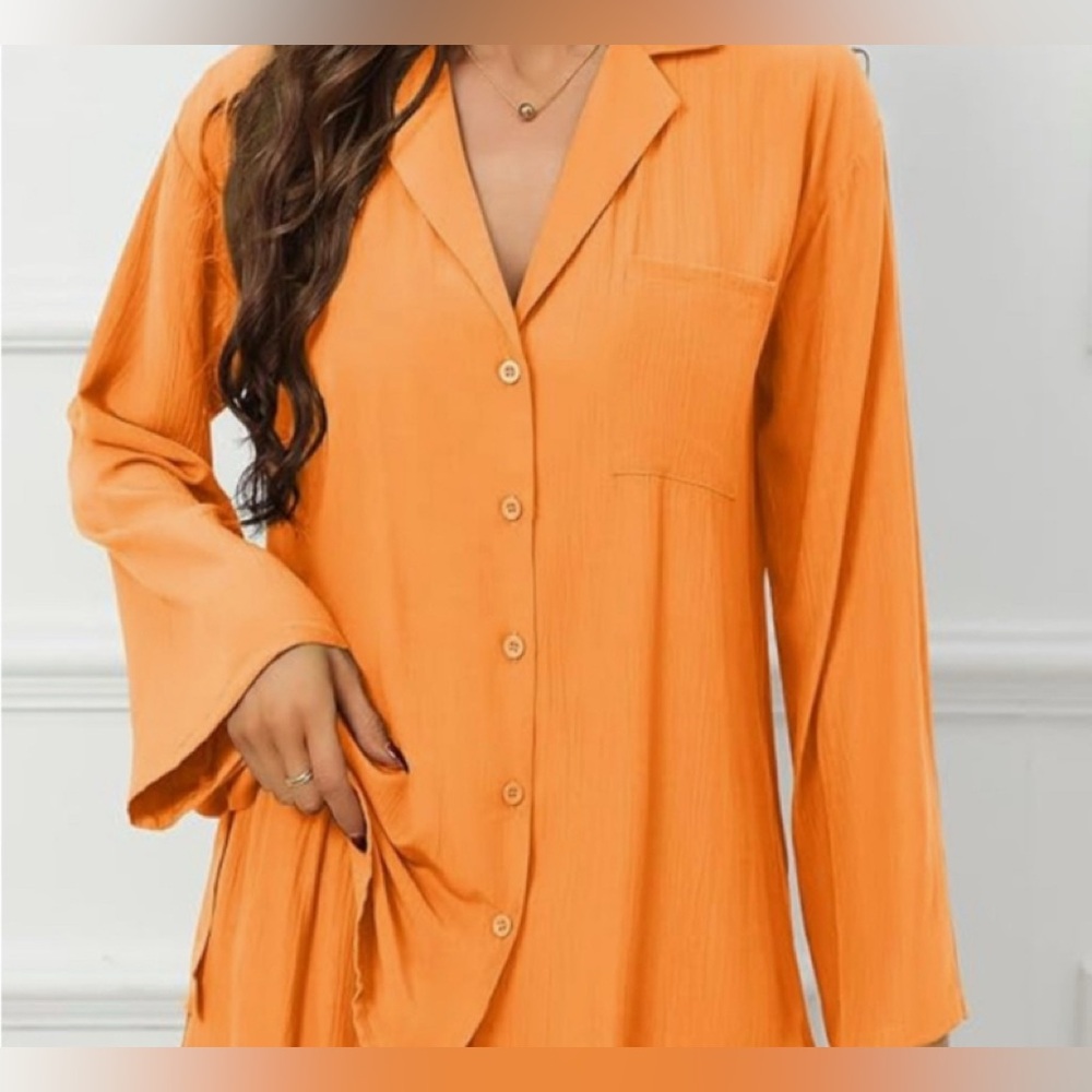Orange pajama set size large New